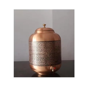 Distributeur d'eau en cuivre fiable avec couvercle, design chinois traditionnel, grande capacité, usage domestique - Product Image 3