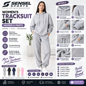 Ensemble 2 pièces pour femme : short et sweat à capuche en molleton 100 % coton respirant et séchant rapidement, vêtement de sport d'hiver tendance avec poche kangourou côtelée - Product Image 1