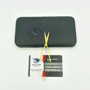 Meilleure vente de ciseaux à cils à ressort de qualité professionnelle en acier inoxydable ton or - Product Image 4