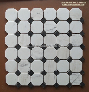 Avanston MILKY BLANC Marbre Mosaïque Carreaux Classique Traditionnel Carré Pierre Design Intérieur Maison Mur Appartement Revêtement de Sol Graphique - Product Image 3