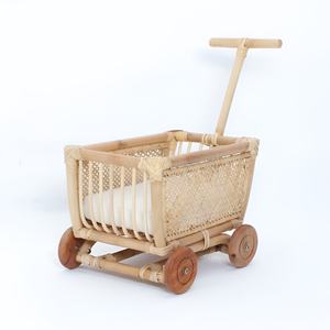 Natural Rattan Pram Toddler Toys Cute <b>Wagon</b> <b>Trolley</b> for Dolls Kids Stroller Toys Custom Design Order Doll Prams - Product Image 6