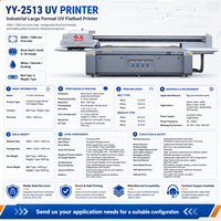 Printer UV Flatbed Baru 2513 untuk Mesin Inkjet UV LED 720x2880 DPI Otomatis untuk Kaca Kayu Akrilik Lembaran Logam Industri