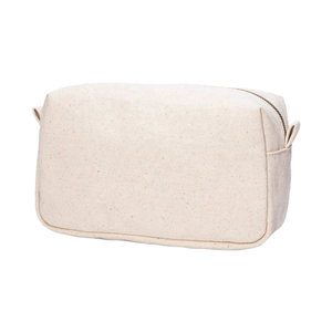 Bolsa de viaje de lino de moda personalizada ecológica, brocha de maquillaje con logotipo de letra personalizada, embalaje cosmético, cremallera de tela de lona de algodón Natural - Product Image 3