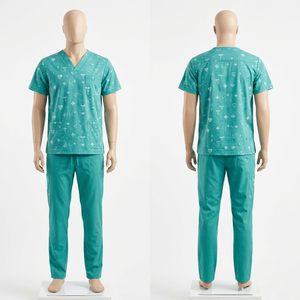 Ensemble de blouses médicales unisexe imprimées Sales Blackhardson en tissu Dobby polycoton 180 GSM de qualité supérieure, avec détection d'aiguilles et thermocollage sans couture, pour hôpital - Product Image 1