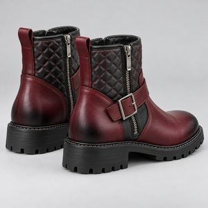 Bottes de moto courtes, chaussures de moto durables avec renforts sur les orteils et le talon, et semelle à forte adhérence pour les professionnels - Product Image 2