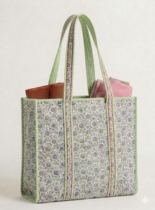 Bolsa de Mano Acolchada de Algodón, Bolsa de Compras con Estampado de Bloques de Patchwork Hecha a Mano, Bolsa de Hombro de Algodón Reutilizable de Gran Capacidad - Product Image 4