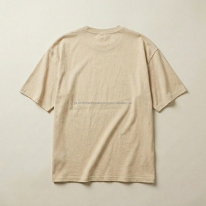 Camiseta de Algodón Lisa de Corte Holgado para Hombre, Cuello Redondo, Manga Corta, Color Sólido, Estilo Casual, Largo Regular, Tejido de Punto Jersey - Product Image 3