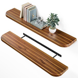 Teak Wood <b>Wall</b> <b>Shelves</b> Floating <b>Shelves</b> with Minimalist Design Storage Function | OEM Custom Wholesale by Aqudus Saleem India - Product Image 2
