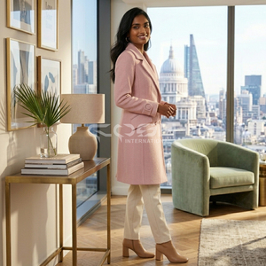 Abrigo Elegante Rosa para Mujer de Cosh International Greek Apparel, con Logotipo Personalizado, Transpirable y Estilizado, Blazer de la Hermandad Delta Sigma - Product Image 6
