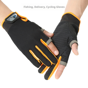 Gants de cyclisme Vantrex Industries à doigt unique, noir et vert fluo, antidérapants, respirants, unisexes, été, polyester, fermeture à enfiler - Product Image 3