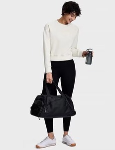Sweat-shirt en tricot crème pour femme, col rond, manches longues, couleur unie, style décontracté, respirant, coupe régulière, style automne - Product Image 2