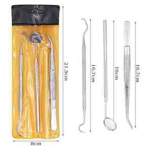Kit de Examen Dental al por Mayor, 6 Piezas, Kit de Higiene Básica, Pinzas, Espejo, Explorador, Herramienta de Limpieza, Shuja Surgico - Product Image 3