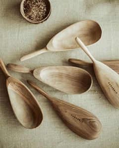 Ensemble de cuillères artisanales en bois de manguier naturel pour la cuisine, la pâtisserie, la salle à manger et le service des salades - Product Image 3