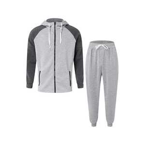 Ensemble de survêtement bleu pour homme Five B, fermeture éclair intégrale, col montant, pantalon de jogging sportif avec bandes orange, séchage rapide, polyester, vêtements d'automne - Product Image 2