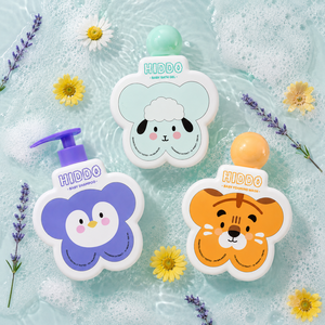 Bouteille de shampooing pour bébé en plastique HDPE en forme de fleur, 200 ml, 300 ml, blanche, avec bouchon pompe, pour les soins des bébés, fabricant d'usine au Vietnam - Product Image 5