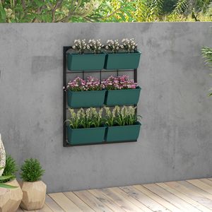Fioriera a 3 livelli per parete verde con 6 vasi per erbe aromatiche e supporto per piante sospese con drenaggio per fiori e verdure in sistemi idroponici - Product Image 2