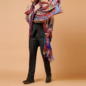 Men Comfortable Premium <b>Shawl</b> Warm Soft Touch Fabric Stylish Winter Wrap Elegant Classic Traditional Mens Wear - Product Image 1