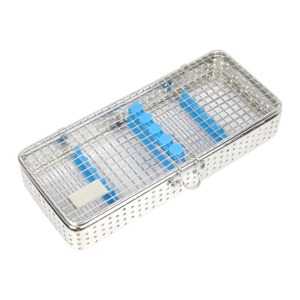 กล่องฆ่าเชื้อสเตนเลสตาข่ายลวดขนาดเล็กเครื่องมือผ่าตัดผ่านการรับรอง CE - Product Image 1