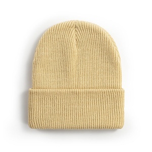 Manufacture Custom Plain Color Casual Rib Knit Skull Hat <b>Men</b> Cuff Beanie <b>Cap</b> New <b>Winter</b> Warm Woven Bini Hat <b>for</b> <b>Winter</b> - Product Image 4