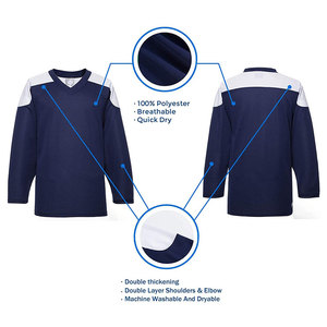 Maillot de hockey sur glace 100 % polyester respirant pour hommes et femmes – Vêtement de sport confortable à séchage rapide - Product Image 6