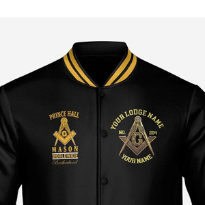 Custom Masonic Letterman Jacket Embroidered Freemason Symbol Men Stylish Warm Outerwear Men Masonic Letterman Jacket - Product Image 4