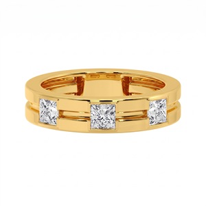 Nuevo Diseño, Anillo de Diamante Cultivado en Laboratorio Chapado en Oro de 18K y 14K, Corte Princesa Clásico, Anillo de Diamante para Hombre, Joyas de Lujo para Hombre, Uso Diario - Product Image 3