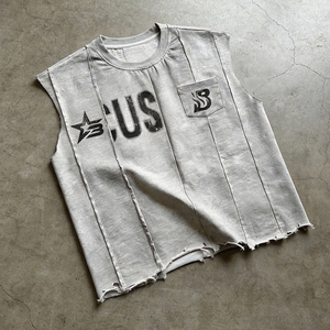 Camiseta de Manga Corta para Hombre, Estilo Streetwear, Lavada, con Paneles, Corte Holgado, 100% Algodón, Estampado Digital - Product Image 1