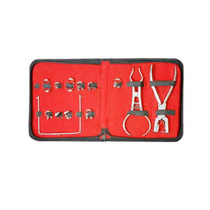 Kit professionnel de pinces de contention dentaire avec forceps perforateur en acier inoxydable, poignée moletée, 5 positions de mâchoires, Metal Med Corporation - Product Image 3
