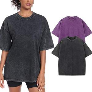 Women's Washed Vintage Oversized T-Shirt Baggy Workout <b>Tops</b> Short Sleeve 100% Cotton Eco-Friendly Quick Dry Streetwear Boyfriend - Product Image 1