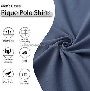 Men's Pique Polo Shirts Long Sleeve Cotton Blend Tipped Casual Collared Polo Shirts <b>Business</b> Classic Fit - Product Image 3