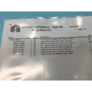 Kit AMAT 0242-14565, Lámpara de Pared MT Half Moon Tower - Equipo y Piezas de Semiconductores de Confianza de Traves del Mundo - Product Image 1
