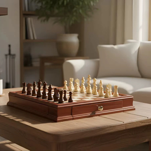 ILAHI's Eco-Friendly Rustic Polished Rectangle <b>Chess</b> <b>Board</b> Game 100% Handmade Pure Wood Animal/Love Style Customized Size <b>Chess</b> - Product Image 1