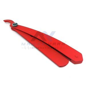 Professional Turkish Style Stainless Steel <b>Straight</b> Razor with Leather Case Red Paper Coated Handle Custom OEM Barber Shaving - Product Image 3