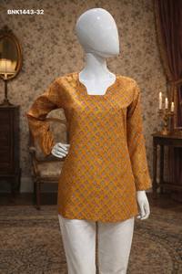 Top Quality Muslin with Digital Print Readymade Short <b>Kurta</b>-Top Manufacturer from Surat <b>Woman</b> Fashion Wholesale Supply - Product Image 3