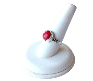 Natural Red Coral <b>Statement</b> <b>Ring</b> 925 Silver Women Party Custom Sized OEM Channel Technology Classic Band Look - Product Image 2