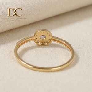 Anillo de Boda de Diseño Elegante en Oro Amarillo Sólido de 14 Quilates con Diamante Cultivado en Laboratorio y Morganita, Certificado IGI, Joyería de Lujo para Mujer - Product Image 5