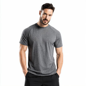 T-shirts de sport ajustés pour hommes, vêtements de sport pour la salle de gym, 100% coton tricoté, respirant, séchage rapide - Product Image 2