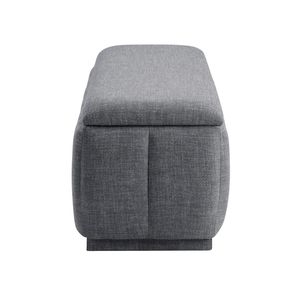 Panca Moderna Grigia con Struttura in Compensato e Cuscino Imbottito in Tessuto, Arredamento per Soggiorno - Product Image 5
