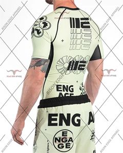 Haut de compression à manches courtes pour homme, séchage rapide, imprimé par sublimation, pour entraînement athlétique, MMA et grappling - Product Image 5