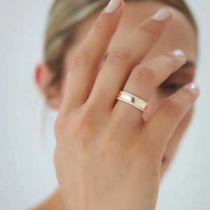 0.35 CT 14k Gold Diamond Diamond Edge Wedding Band, Unique <b>Stacking</b> Diamond <b>Ring</b> for Women, Anniversary Gift, Birthday Gift Idea - Product Image 1