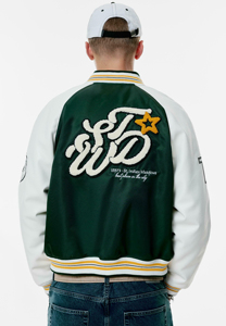 Premium Letterman <b>Jacket</b> Streetwear Long Sleeve Varsity Sportswear Factory Price Baseball <b>Jacket</b> for Men Front Logo Breathable - Product Image 2
