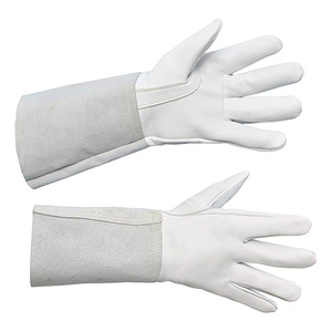 Gants de soudage TIG en cuir de chèvre et croûte de cuir de vache, ignifuges, pour travaux industriels, lutte contre les incendies et barbecue - Product Image 6