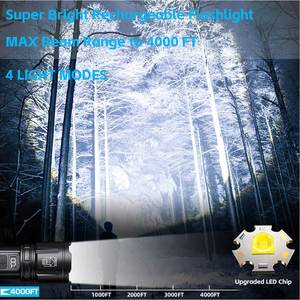 CITICITY <b>LED</b> High Lumen <b>Rechargeable</b> Tactical Flashlight 4 Modes 1000+ Lumens Zoomable Adjustable Focus - Product Image 4