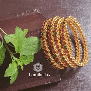 24K Gold Plated <b>Copper</b> Bridal <b>Bangles</b>-Trendy Classic Matte Number Design for Engagement - Product Image 1