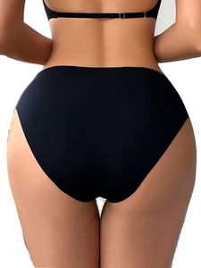 Braguitas Sexys de Cintura Alta para Mujer, Color Sólido, con Ribete de Encaje, Transpirables, de Nailon/Algodón, para Uso Diario, Vacaciones y Fiestas - Product Image 4