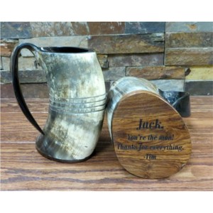 Jarra de Cuerno Vikinga Hecha a Mano, Jarra de Cuerno de Búfalo Natural, Jarra Vintage Tallada para Miel, Cerveza o Ale, Venta al por Mayor, Taza con Logotipo Personalizado - Product Image 2