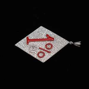 สร้อยคอสแตนเลสสีเงิน 1% ER ความยาว 24 นิ้ว ลายเรขาคณิต สไตล์ Outlaw One Percenter สำหรับผู้ชาย ได้รับการรับรอง - Product Image 1