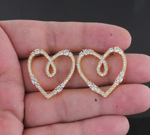 Minimalist Heart Gold Plated Earrings For Women Dainty Gold Plated Love Heart <b>Studs</b> <b>Small</b> Geometric Earring Wholesale - Product Image 4