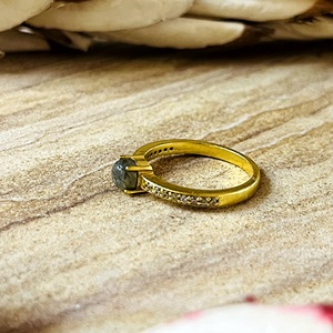 Unique Design <b>Dainty</b> Solitaire Labradorite <b>Ring</b> Boho Brass <b>Rings</b> for Women 18k Gold Plated Minimalist <b>Ring</b> for Wholesale/OEM/ODM - Product Image 6