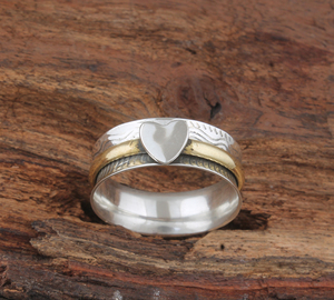 Bague Cœur de Luxe Élégante en Argent Sterling 925 Plaqué Or, Bijou Tendance de Haute Qualité avec Motif Cœur Romantique - Product Image 2